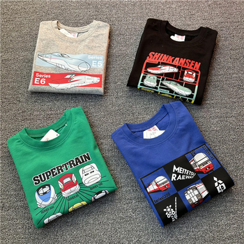 Dječja majica s dugim rukavima, osnovni model, 100% pamuk, japanski stil, crtani uzorak, za dob djece 3-8 godina