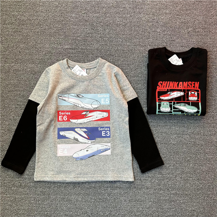 Dječja majica s dugim rukavima, osnovni model, 100% pamuk, japanski stil, crtani uzorak, za dob djece 3-8 godina