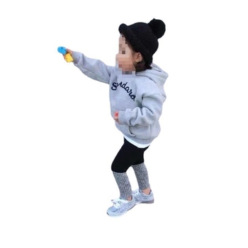 Детски суитшърт с качулка, casual стил, зимен, плътен, 80% памук