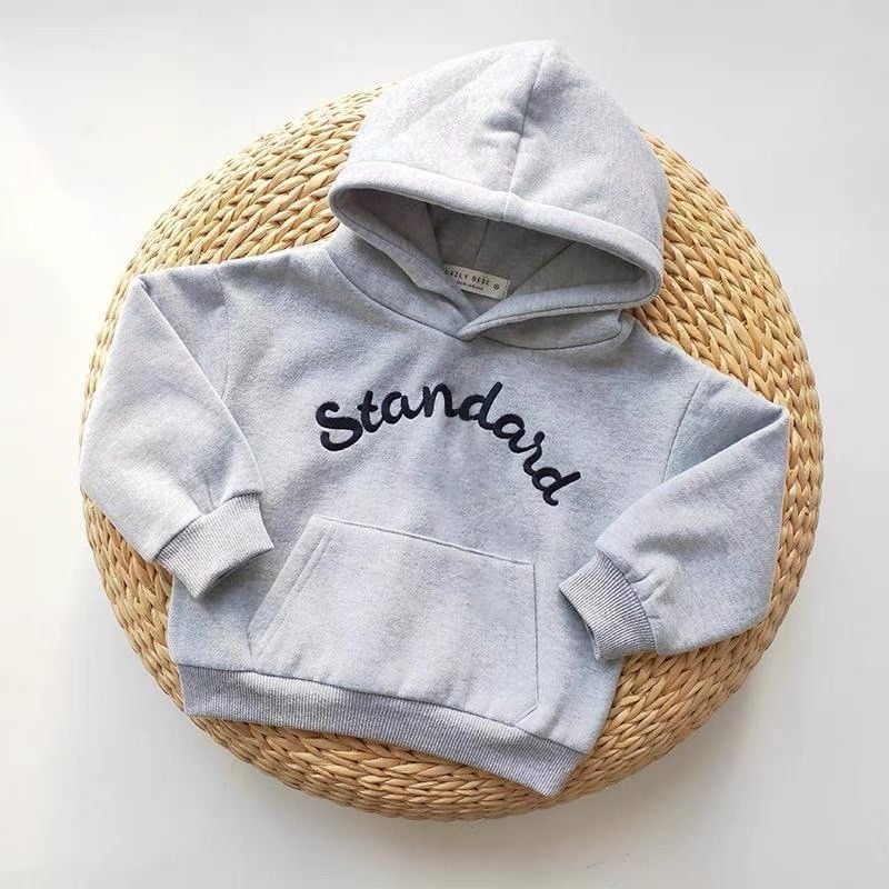 Детски суитшърт с качулка, casual стил, зимен, плътен, 80% памук