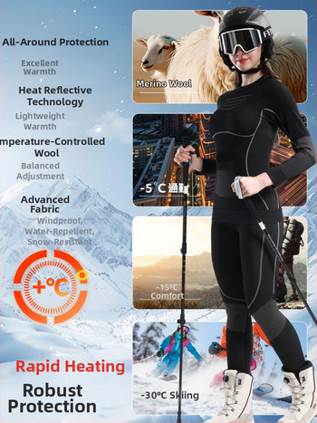 Ātri žūstojošs slēpošanas komplekts, neilona audums, saglabā siltumu, universāls, piemērots ziemai, pavasarim un rudenim