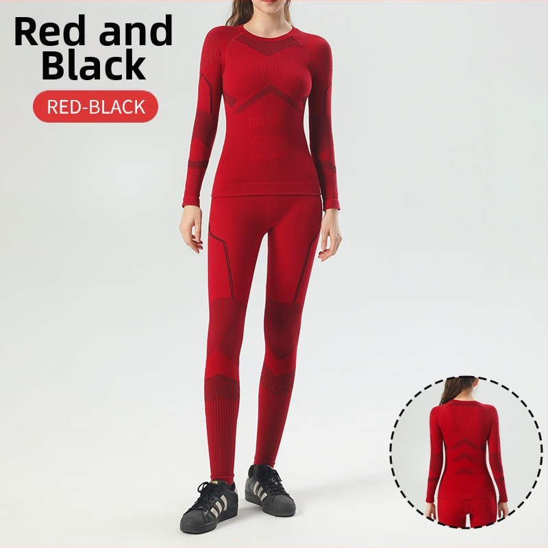 Sievietēm bezšuvju slēpošanas apģērbs ar Lyocell 70% un kokvilnas maisījumu, vilnas pamatdaļa 30%, garas piedurknes, garums līdz gurniem, ziemas/rudens sporta apģērbs