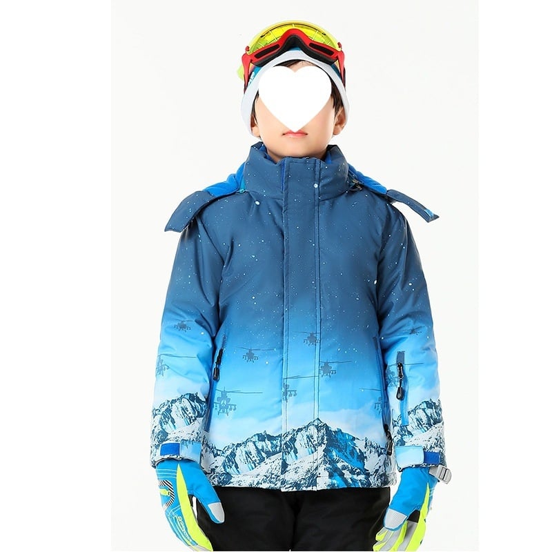 Dječji skijaški komplet, unisex, vjetroodporan, vodootporan, prozračan, topao (podstava: ovčja vuna)