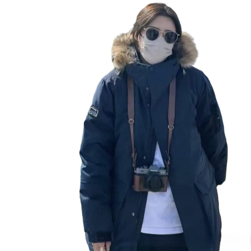 Unisex parka s kapuljom i punom od perja, srednje duljine, gradski stil