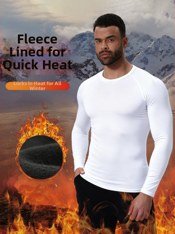 Vīriešu ziemas Milk Silk Velvet sporta komplekts – ātri žūstošs, pamata termālais slānis, piemērots skriešanai un ārējam slēpošanai, poliester 95%