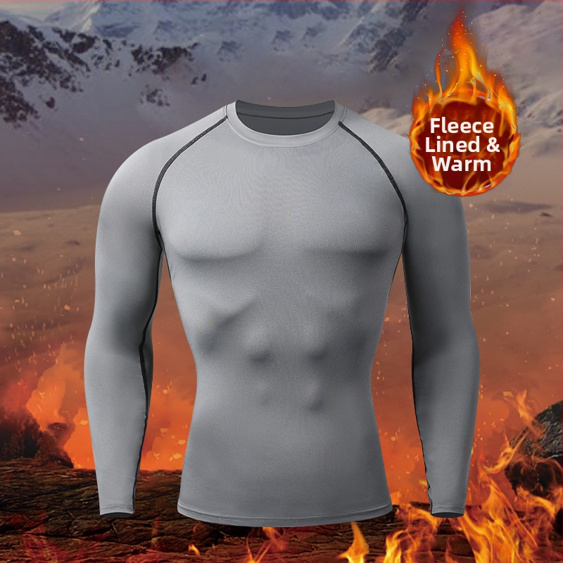 Vīriešu ziemas Milk Silk Velvet sporta komplekts – ātri žūstošs, pamata termālais slānis, piemērots skriešanai un ārējam slēpošanai, poliester 95%