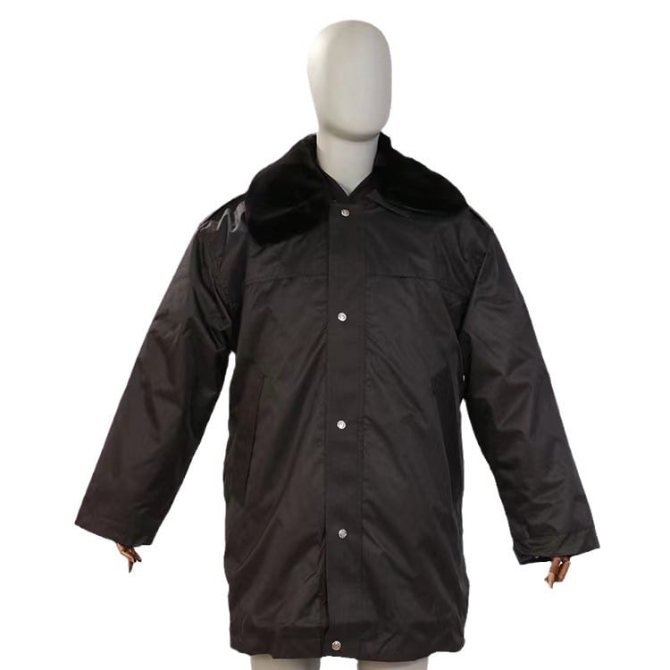 Външно памучно яке с рефлекторни елементи, водоустойчиво, с подвижна качулка, удебелен полиестер-памучен пълнеж, комплект от две части