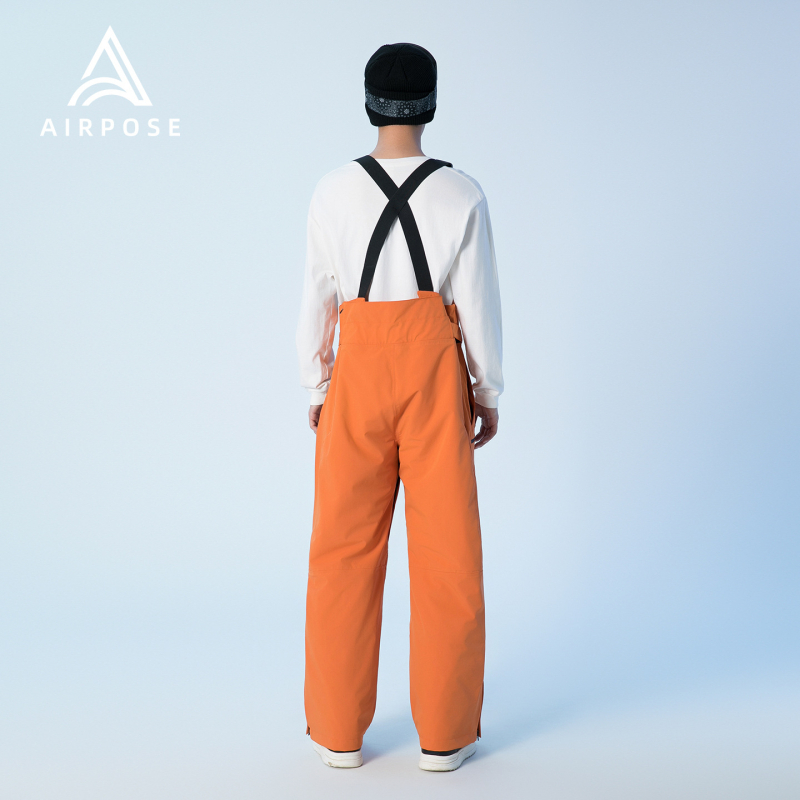 Airpose hlače za skijanje s naramenicama, unisex, model 2025, punjene pamukom, zimske vodootporne hlače za snowboarding