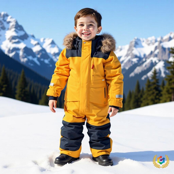 Dječji jedinstveni skijaški kombinezon, vjetro- i vodootporan, debeli pamukov pun, Arctic fleece podstava, reflektirajući elementi za noćnu vidljivost