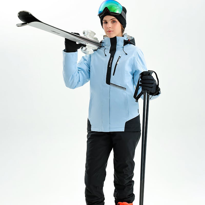 Ženski skijaški komplet: prozračan, vodootporan, otporan na vjetar, otporan na habanje; 1500mm vodootpornost; tkanina od smjese kemijskih vlakana; za zimske sportove