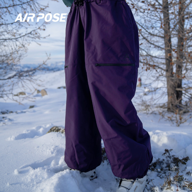 Airpose ski hlače – Unisex, vodootporne 15000, otporne na vjetar, prozračne, s punjenim pamukom, 3L debljine