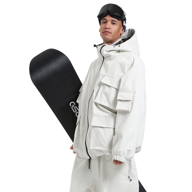 Unisex zimska ski jakna s kapuljačom – otporna na vjetar, vodootporna 20000, prozračna, topla, s više džepova, model GS-UJK2521