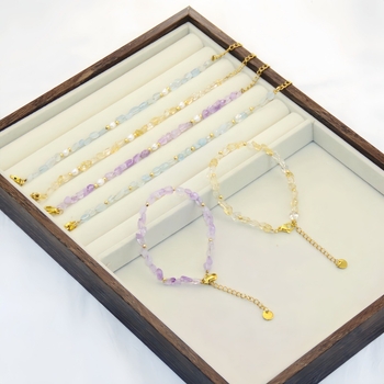 Narukvica od mješovitih materijala, ručna izrada perlica, ženski korejski stil, geometrijski dizajn