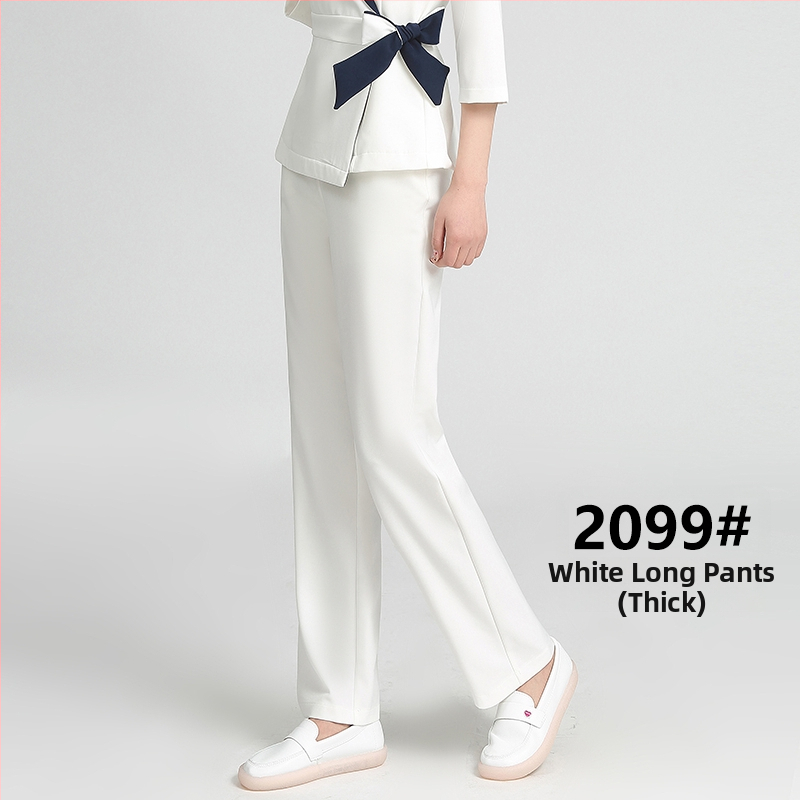 Unisex kosmētikas salona uniformas komplekts ar vidēja garuma piedurknēm, Chenille audums, 50–70% elastāns, 5/4 bikses, kažokādas apkakle