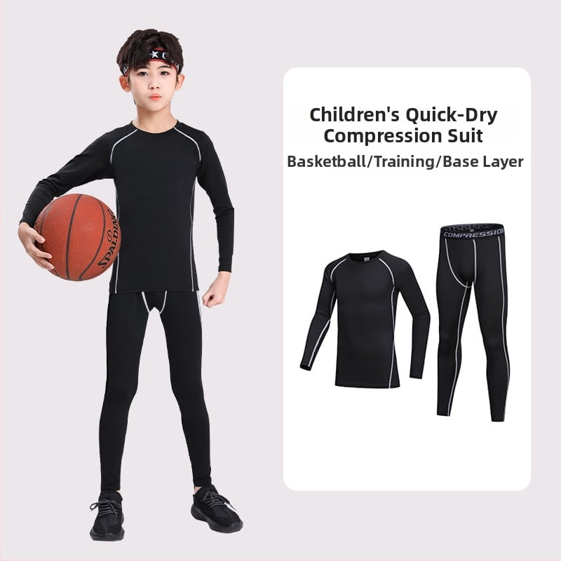 Unisex bērnu basketbola treniņu komplekts ar garām piedurknēm un biksēm, siltināta odere, poliestera audums, 7–12 gadu vecumam