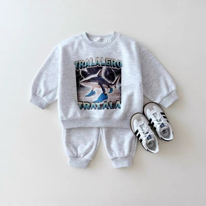Dječji dvodjelni set: pulover s dugim rukavima i hlače, pamuk 67%, unisex, ležerni stil za jesen