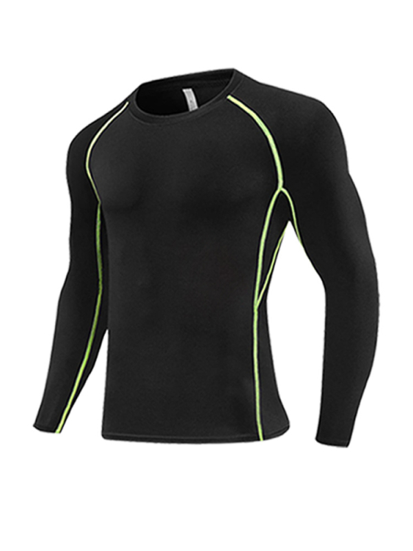 Top bază pentru iarnă: cald, uscare rapidă, unisex, mâneci lungi, model în dungi, poliester cu căptușeală velur