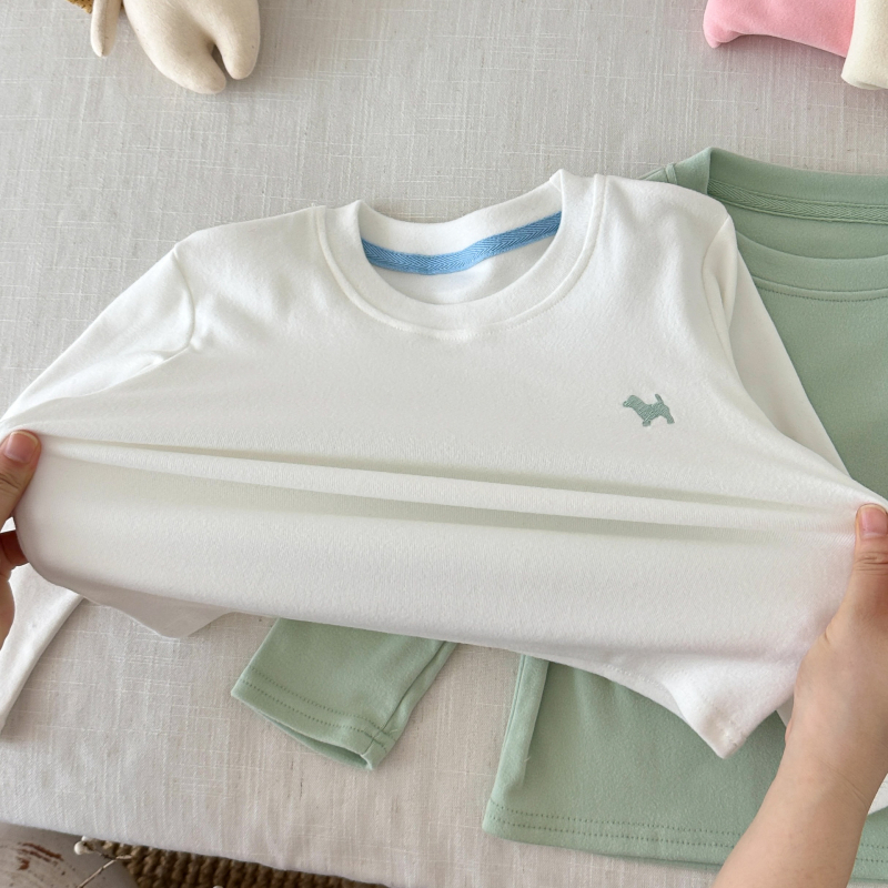 Dječja majica s dugim rukavima, okrugli izrez, Derong tkanina 90%, unisex, za dob 3-8 godina, proljeće-jesen-zima, ležerni stil