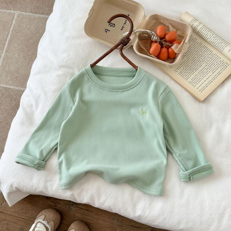Dječja majica s dugim rukavima, okrugli izrez, Derong tkanina 90%, unisex, za dob 3-8 godina, proljeće-jesen-zima, ležerni stil