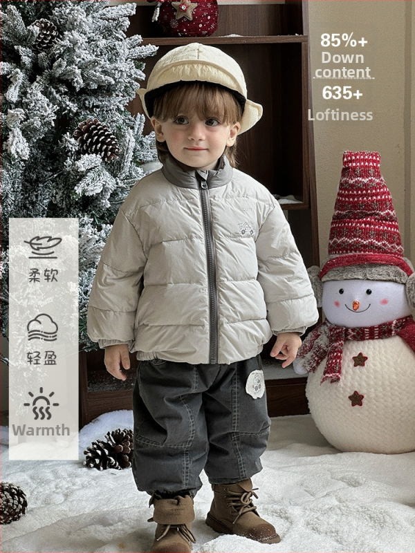 Zēnu ziemas jaka ar karikatūras rakstu, kapuci, noņemamu pūka pildījuma odere, divu daļu komplekts, vecuma grupa 1–3 gadi