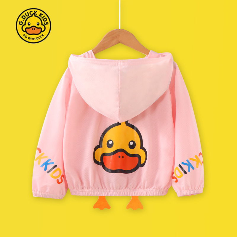 G.DUCKKIDS Laste kapuutsiga suvine tuulekindel jak, hingav polüesterisegu, väline kangas 100% polüester, vooder polüester, lastele vanuses 3–8 aastat