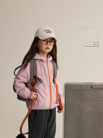 Dječja kapuljačasta soft shell jakna, unisex (Jesen 2025, zatvarač, poliesterska vanjska tkanina)