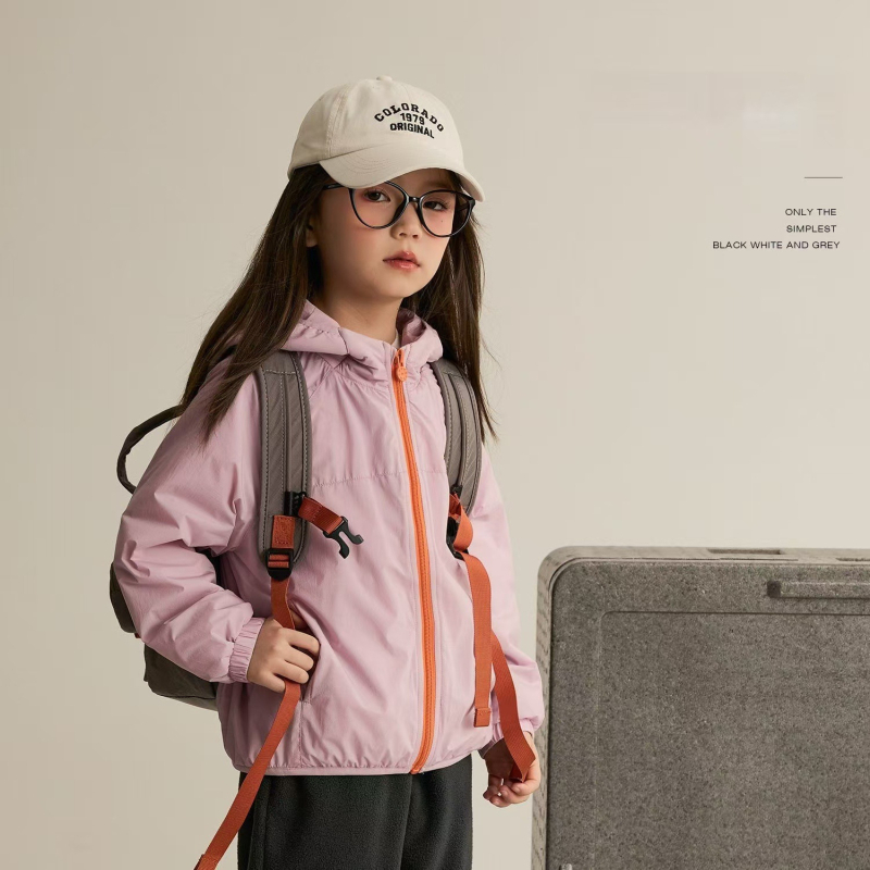 Dječja kapuljačasta soft shell jakna, unisex (Jesen 2025, zatvarač, poliesterska vanjska tkanina)