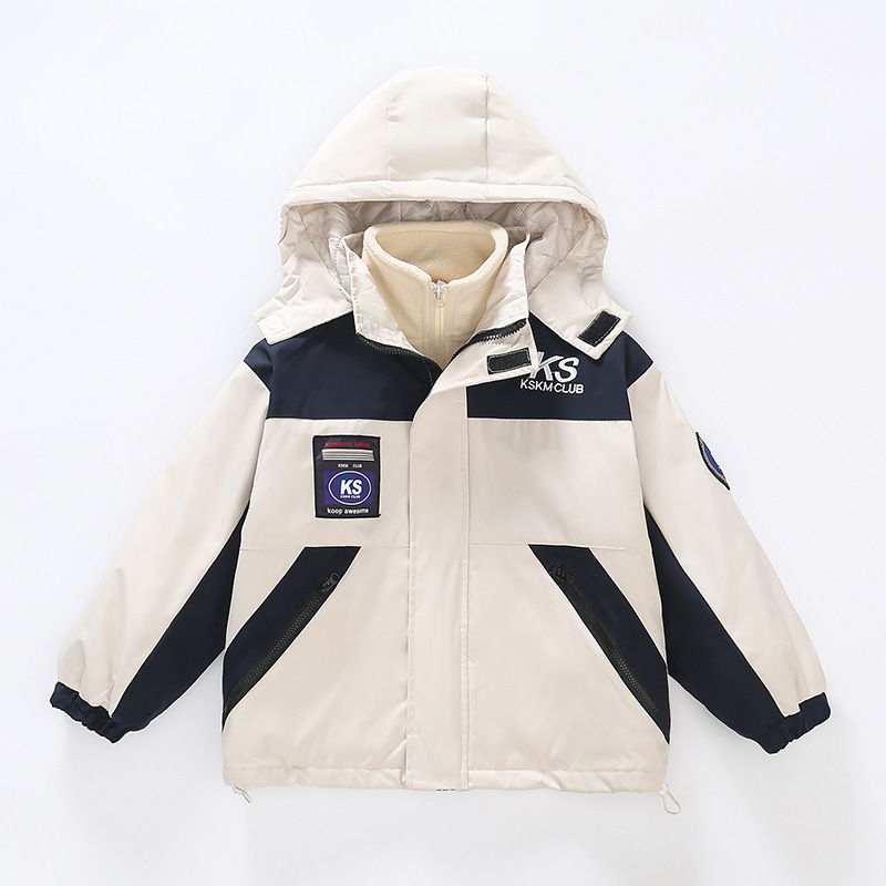 Meitenēm paredzēta ziemas jaka 3-1 ar noņemamu pildījumu, kapuci, divdaļīgs komplekts, silta un elpojoša, 7–12 gadi