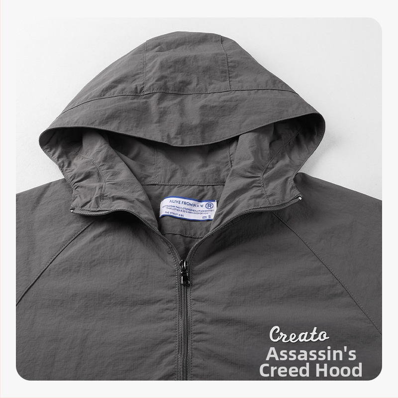 Zēnu vieglā neilona vējlente ar iekšējo odere, UPF50+, antistatiskā, pret vēju, ar rāvējslēdzēju