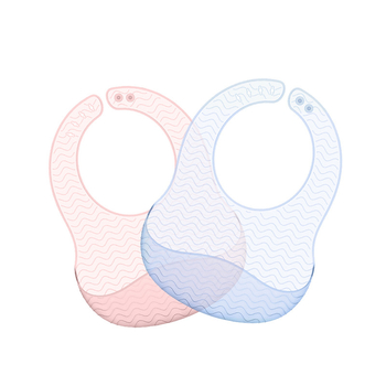 Бебешки силиконов лигавник - ултра тънък, прозрачен, водоустойчив, модел на ивици, за деца 0–3 години