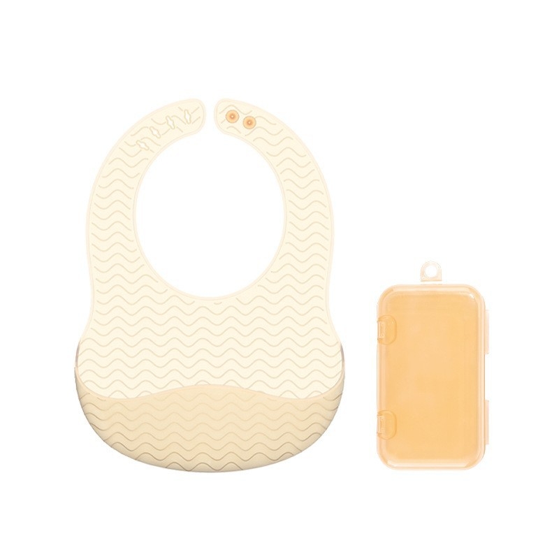 Бебешки силиконов лигавник - ултра тънък, прозрачен, водоустойчив, модел на ивици, за деца 0–3 години