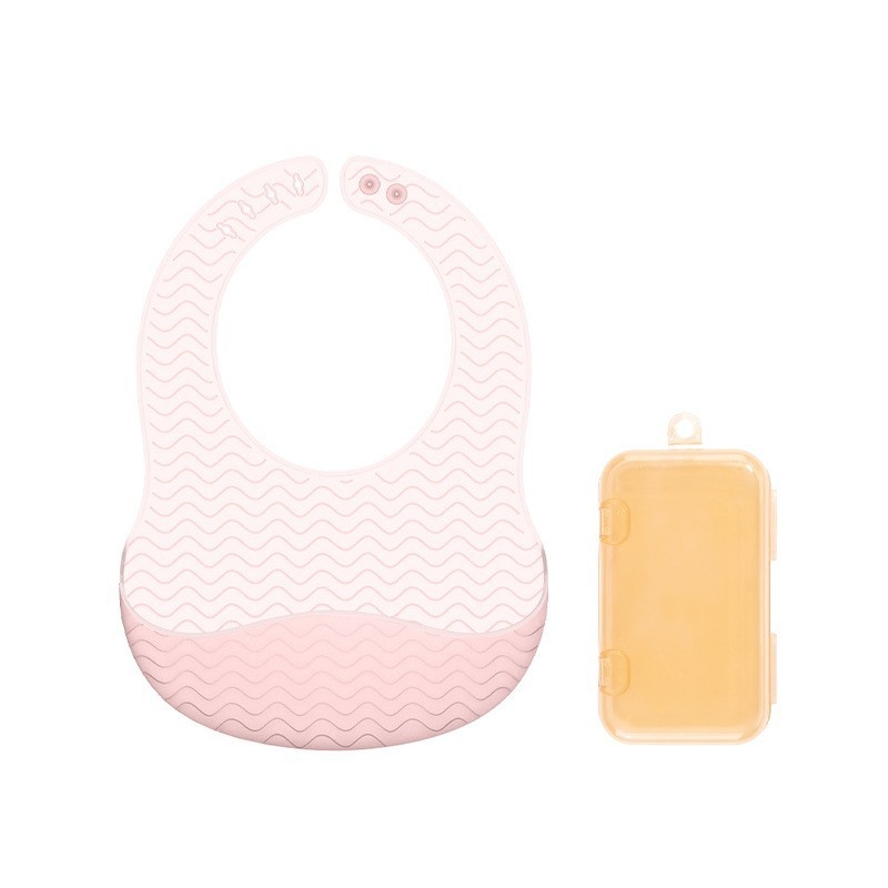 Бебешки силиконов лигавник - ултра тънък, прозрачен, водоустойчив, модел на ивици, за деца 0–3 години