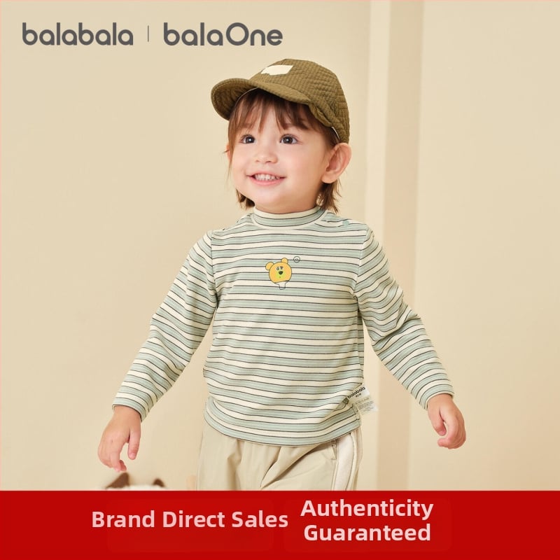 Balabala детска тениска с дълъг ръкав - карикатурен принт, възраст 1-3 г, зима 2025, кръгла яка, материя: вискоза 37.4%, акрил 31.5%, памук 24.1%, спандекс 7.0%