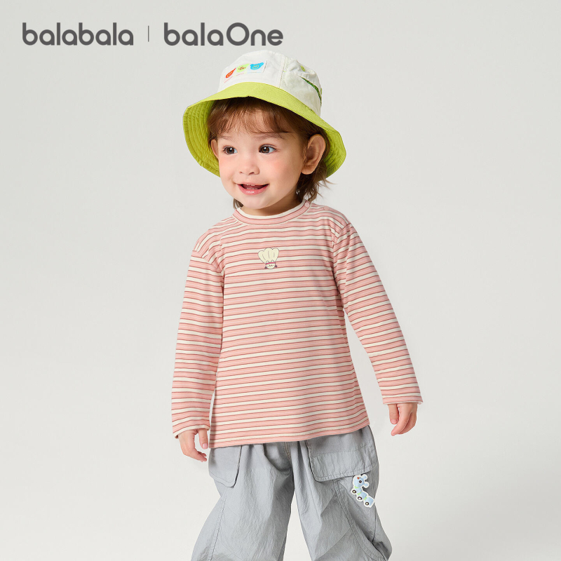 Balabala детска тениска с дълъг ръкав - карикатурен принт, възраст 1-3 г, зима 2025, кръгла яка, материя: вискоза 37.4%, акрил 31.5%, памук 24.1%, спандекс 7.0%