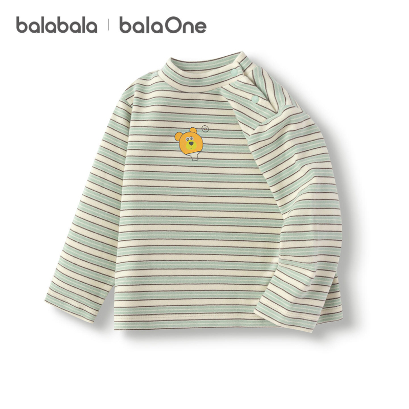 Balabala детска тениска с дълъг ръкав - карикатурен принт, възраст 1-3 г, зима 2025, кръгла яка, материя: вискоза 37.4%, акрил 31.5%, памук 24.1%, спандекс 7.0%