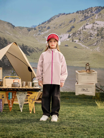 Soft Shell jaka vecākiem bērniem 7-12 gadiem, vēja un ūdensizturīga, ar kapuci, poliesters