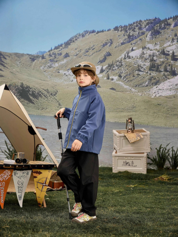 Soft Shell jaka vecākiem bērniem 7-12 gadiem, vēja un ūdensizturīga, ar kapuci, poliesters