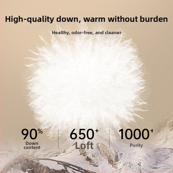 Bērnu pūkas jaka, universāla, neilona ārējais audums un odas iekšpuse, balta pīļu pūka 86–90%, bez kapuces, īss griezums