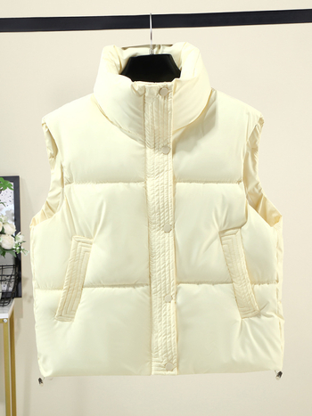 Elegantna vesta s stojećim ovratnikom, punjenje od puhastog pamuka i vanjska tkanina od poliestera – Zima 2025