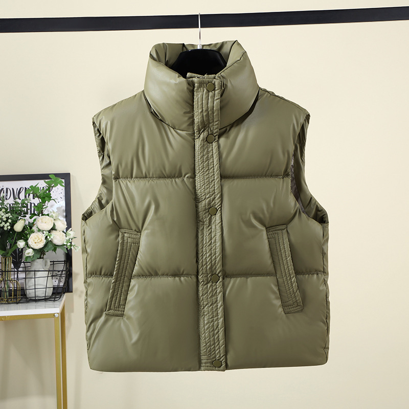 Elegantna vesta s stojećim ovratnikom, punjenje od puhastog pamuka i vanjska tkanina od poliestera – Zima 2025