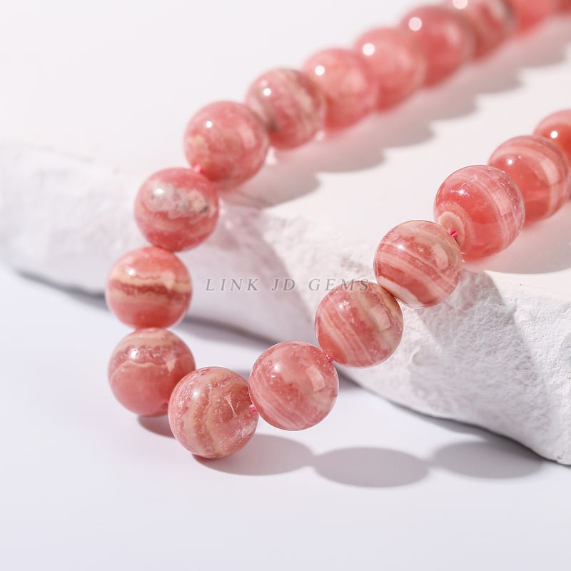 Crvene prugaste kamenje perle za DIY nakit, okrugle perle za narukvicu, poluproizvodi