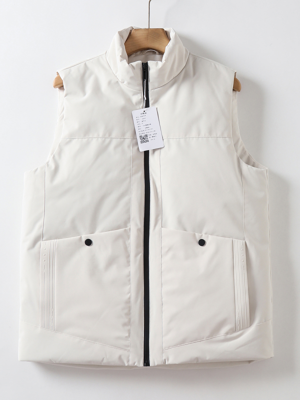 Corduroy jaka ar balta zosu spalvu pildījumu, ārējais audums no polipropilēna, kapuci, stāvošs apkakle, vienkrāsaina