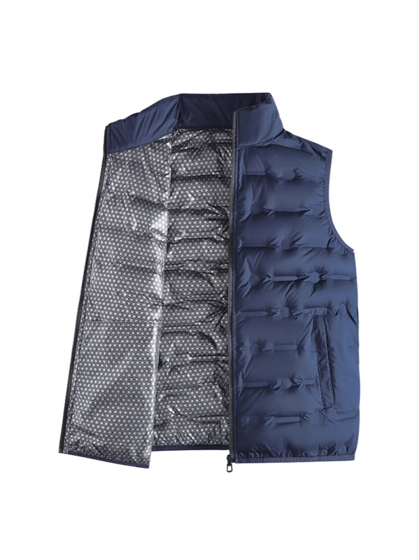 Veste ar pīļu pūdu pildījumu un grafēna oderi, stāvošā apkakle, rāvējslēdzējs, šaurs piegriezums