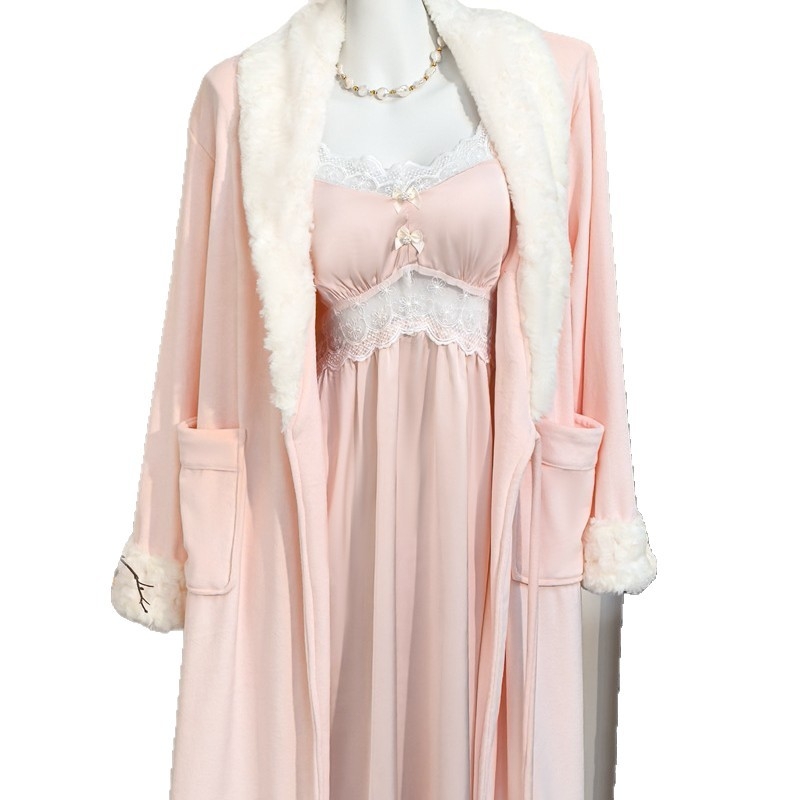 Dvodijelni pidžama set od Island Velvet s V-izrezom i dugim rukavima, debljina 251–300 g/m²