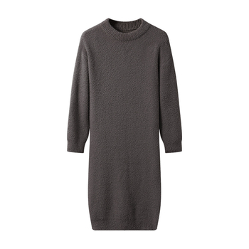 Γυναικείο νυχτερινό φόρεμα από μισό βελούδο, 100% πολυεστέρας, παχύ, μακριά φούστα