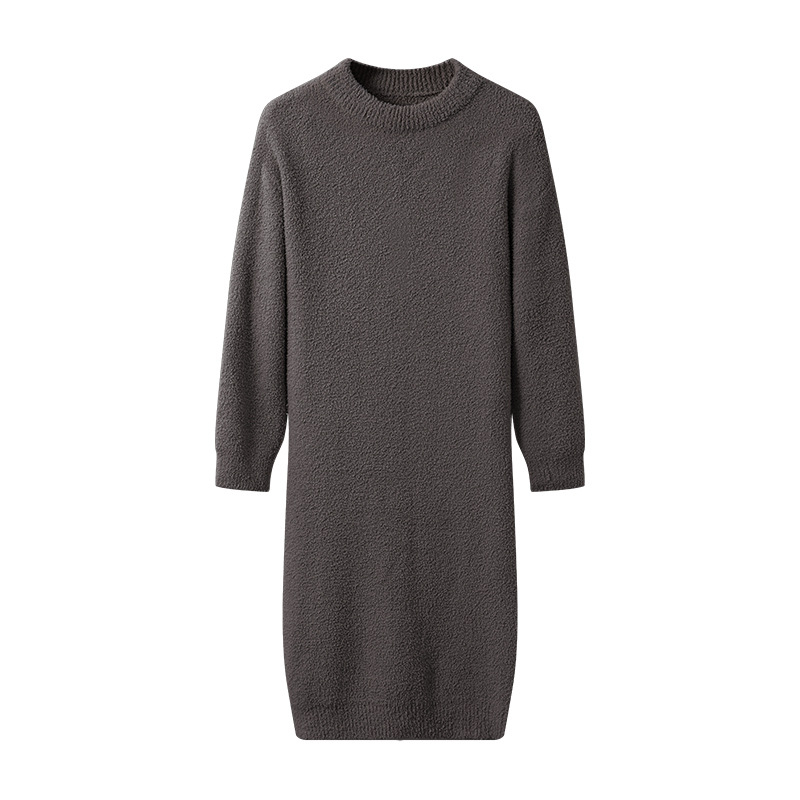 Γυναικείο νυχτερινό φόρεμα από μισό βελούδο, 100% πολυεστέρας, παχύ, μακριά φούστα