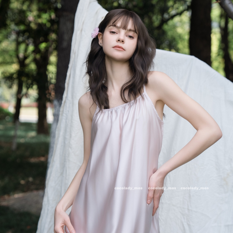 Noćna haljina s trakama od Tencel Lyocell, duga, lagana, prozračna, stil vila