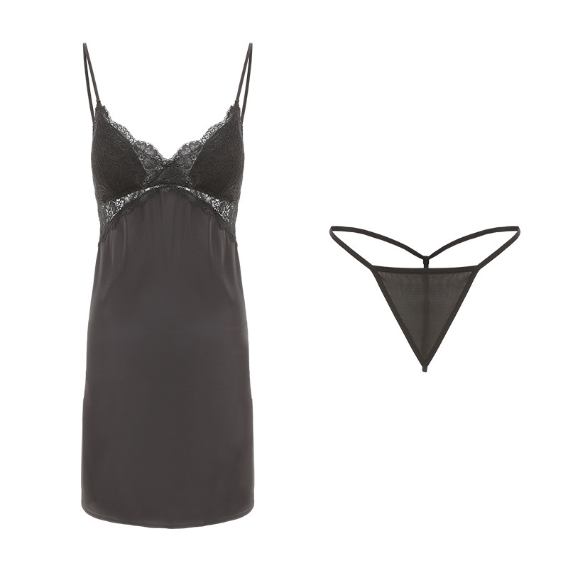 Seksi čipkasta camisole noćna haljina s umetcima za grudne košarice – žensko donje rublje i set kućne odjeće