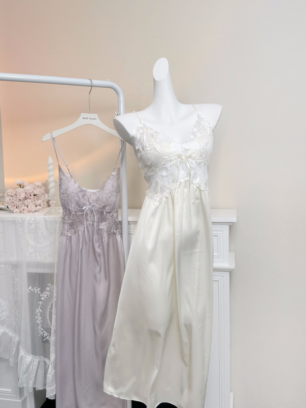 Yase — Seksi noćna odjeća od čipke Ice Silk s rubom od velura, s jastučićima za grudi, naramenice, kućna odjeća od otoka velura