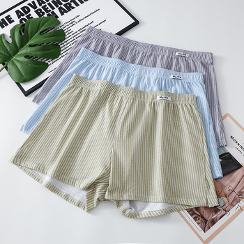 Vīriešu 100% kokvilnas antibakteriālas elpojošas bokseršortus nakts biksēm mājas apģērbam, vidējā josta, gluda austs, vienkrāsainas